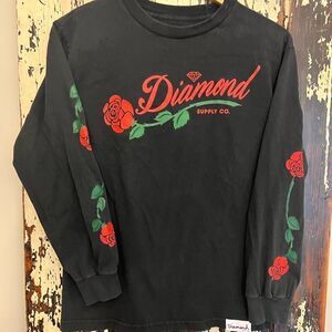 Women’s Diamond Supply Co Long Sleeve Rose T-shirt.  Size Small.